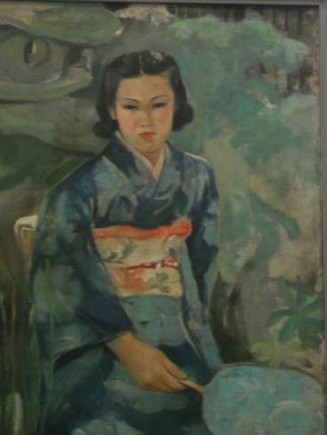 Japanese woman, oil painting, 1942