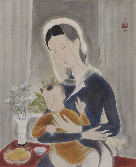Mother and child by Le Pho