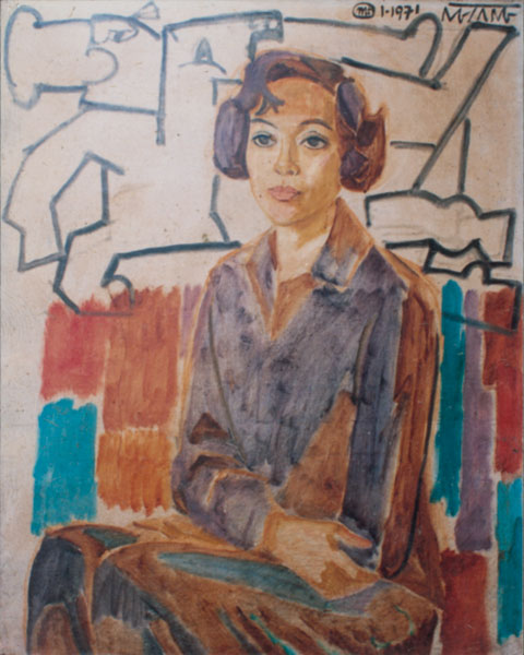 Nguyen Sang - Portrait of Mrs. Don Thu, 1971, oil painting - To Nhu Toan's collection