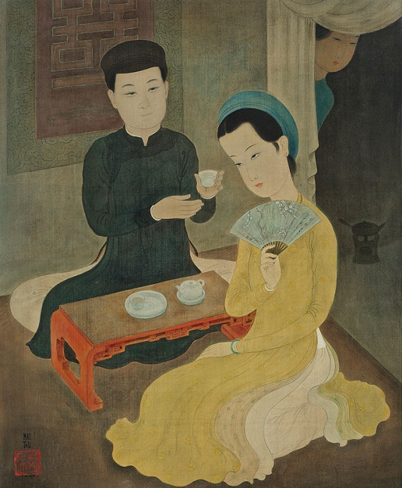 The artwork “Tea time” was fetched 815,500 HKD (2.2 billion VND) at auction at Sotheby's Auction House